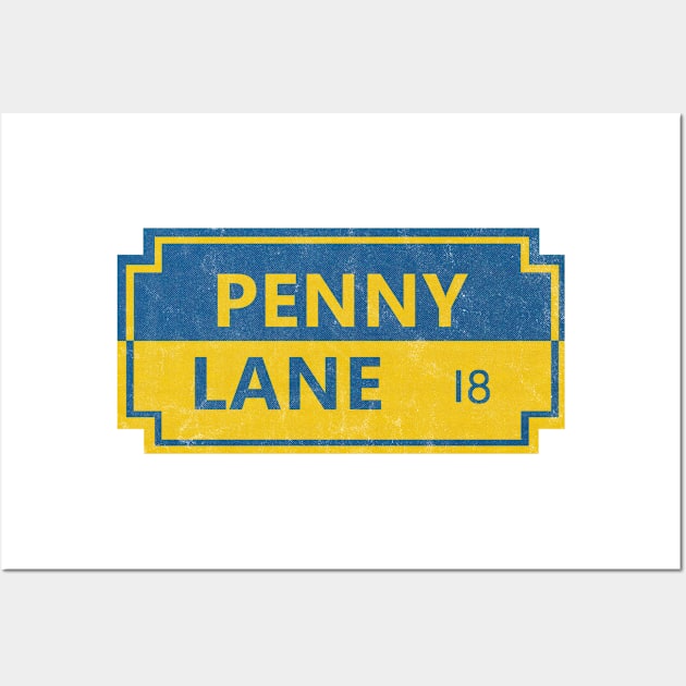 Vintage Effect Penny Lane Wall Art by Giddy Grafix